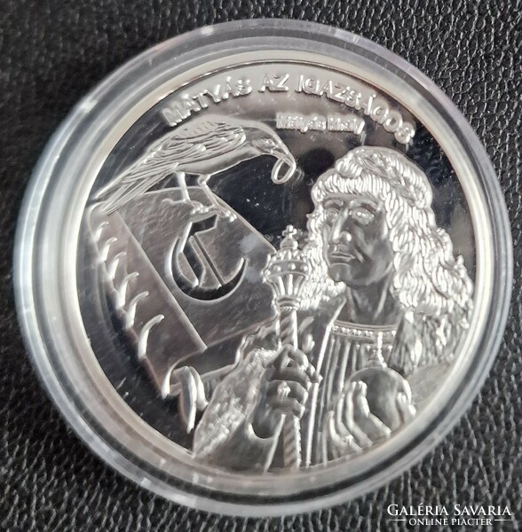 The greats of our nation King Matthias color silver (0.999) Coin, pp, in capsule, Hungarian coin distributor