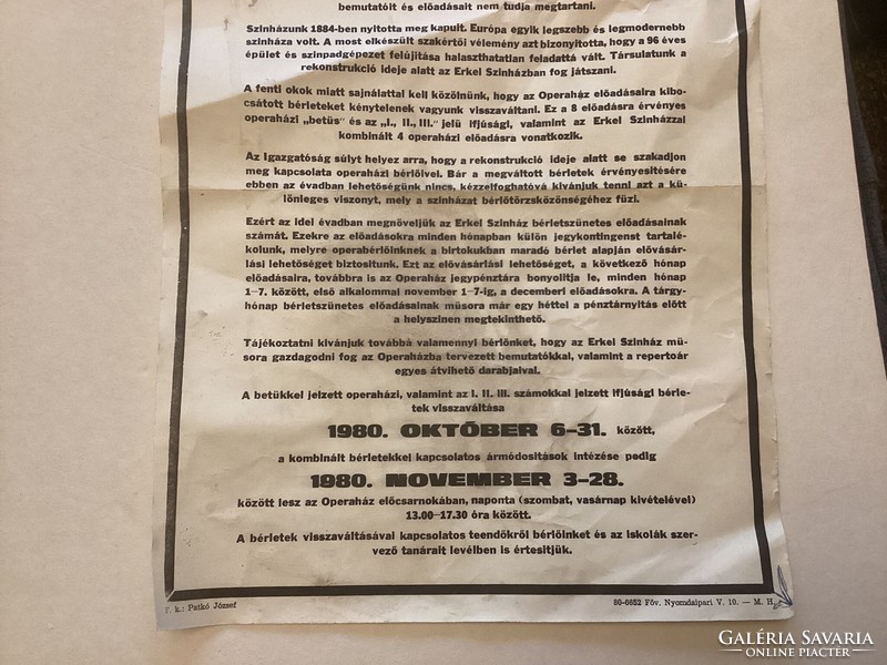 Magyar Állami Operaház plakátja .