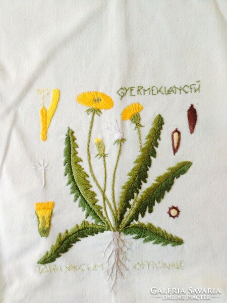 Embroidered herbal bag with a pattern of St. John's wort