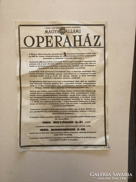 Hungarian State Opera House poster.