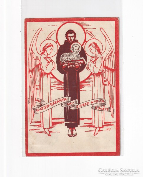 HV:91 Vallásos antik Üdvözlő képeslap "Ferences Missziók"