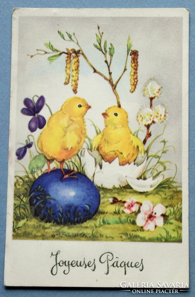 Old Easter greeting card chicks