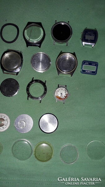 Antique old and newer watches, watch parts - dials, glasses, cases - together according to the pictures 6.
