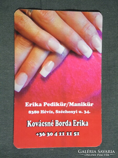 Kártyanaptár, Kovácsné Borda Erika pedikűr manikűr, Hévíz, 2009, (6)