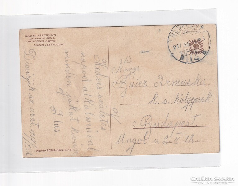Hv:95 religious antique greeting card 1919