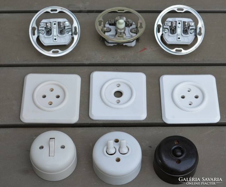Retro vinyl light switch, socket loft, industrial, vintage