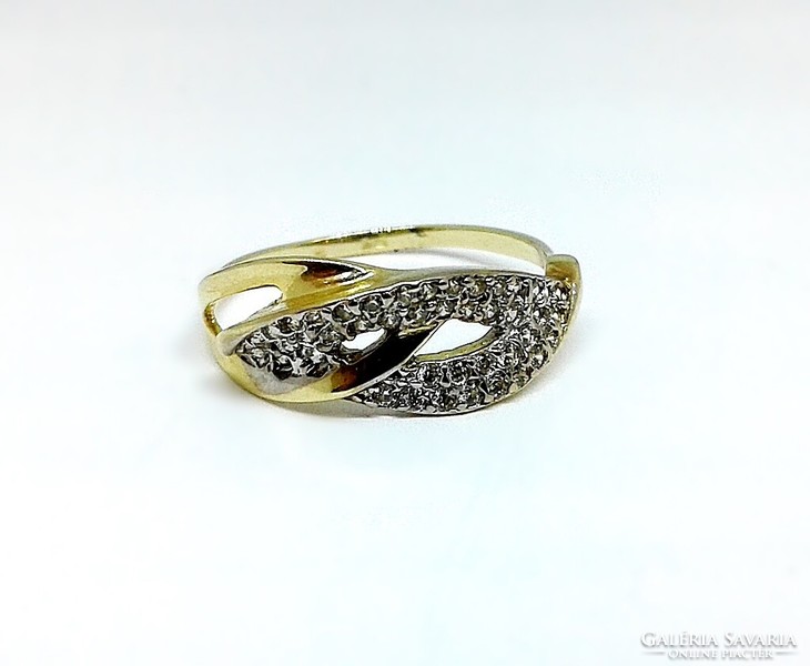 Stoned gold ring (zal-au122920)