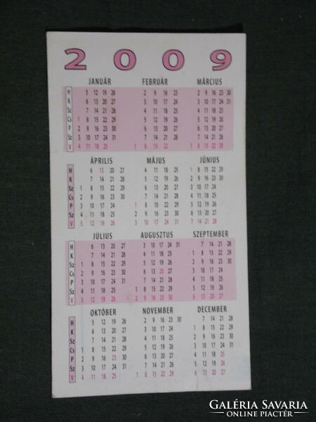 Card calendar, small size, pétáv remote heating kft., Pécs, customer service, 2009, (6)