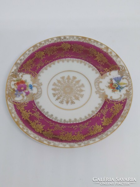 Altwien-style hand-painted gold brocade with a mythological scene footed coffee cup coaster