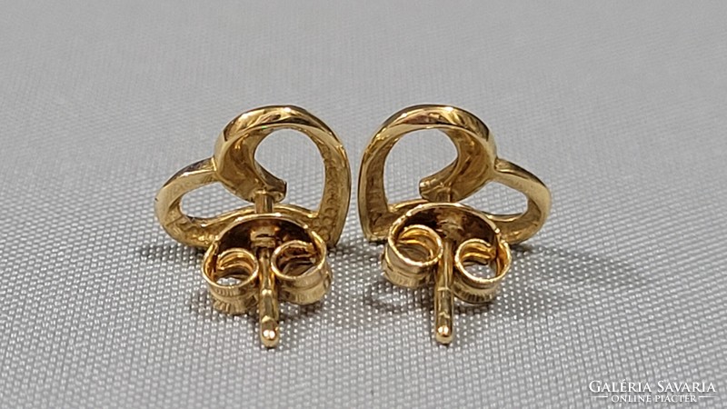 14K gold women's heart-shaped earrings 1.31 g
