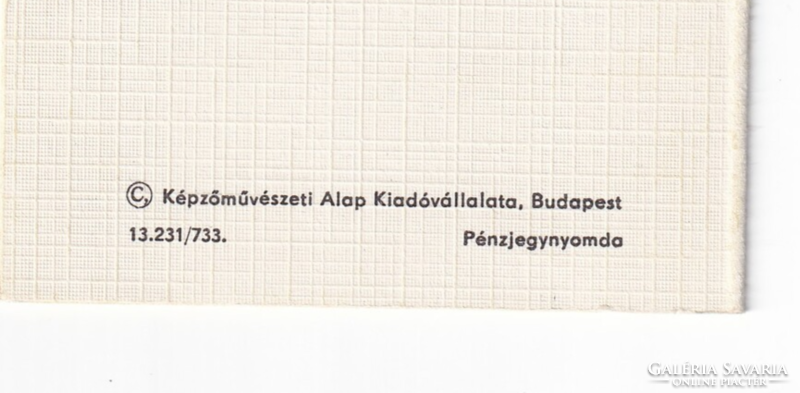 H:77/1 Üdvözlő képeslap postatiszta "Képzőművészeti grafikai lapok" szétnyíthatós 01