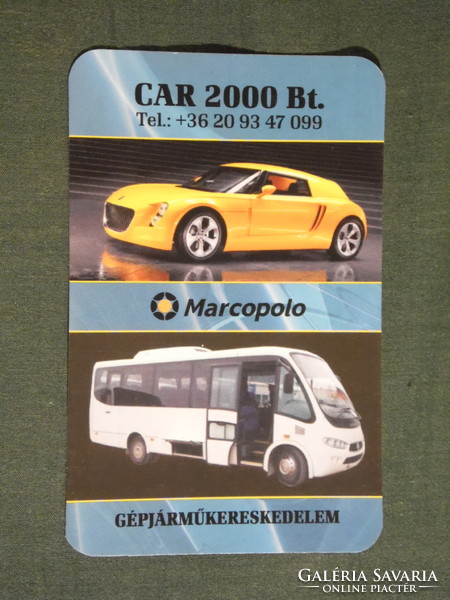 Kártyanaptár, Marcopolo gépjárműkereskedelem, autó, autóbusz, Cegléd, 2009, (6)
