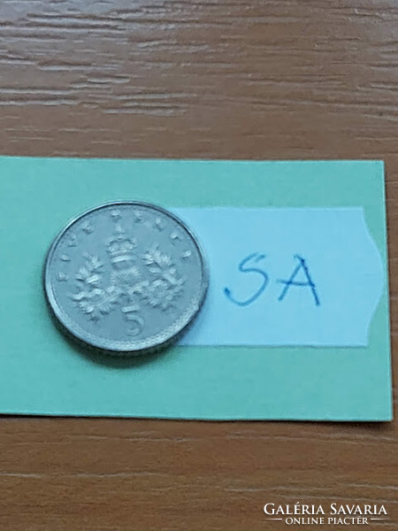 ANGOL ANGLIA 5 PENCE 1996 Réz-nikkel, II. Erzsébet királynő  SA