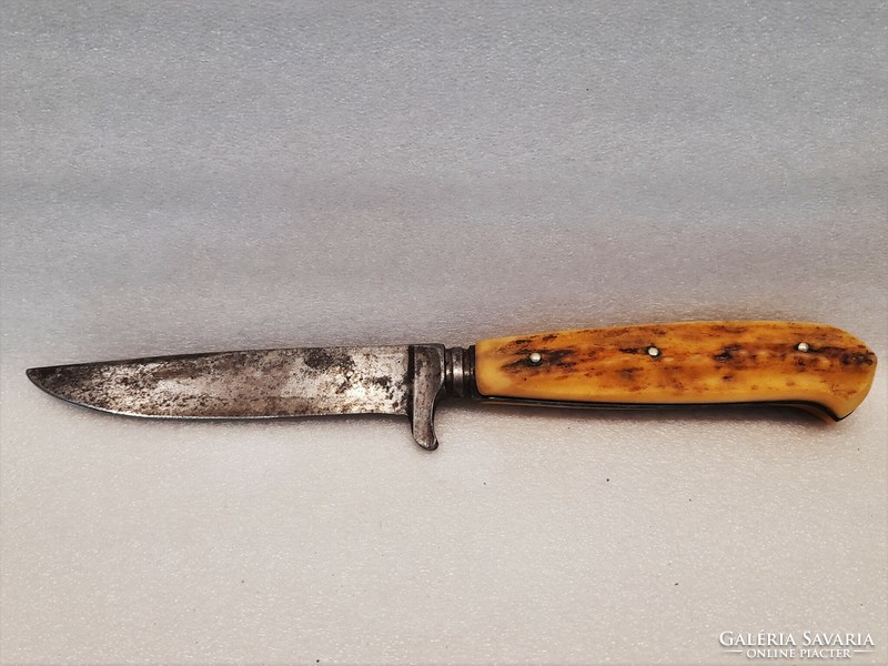 Antique hunting dagger with antler handle, hunting knife, dagger