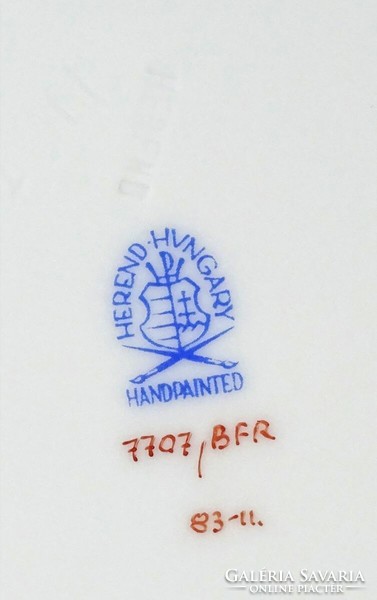 1Q669 Hibátlan ritka BFR (BOUQUET DE FRUITS) gyümölcs mintás Herendi porcelán tálka 14 cm