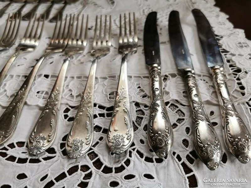 Antique silver plated cutlery set