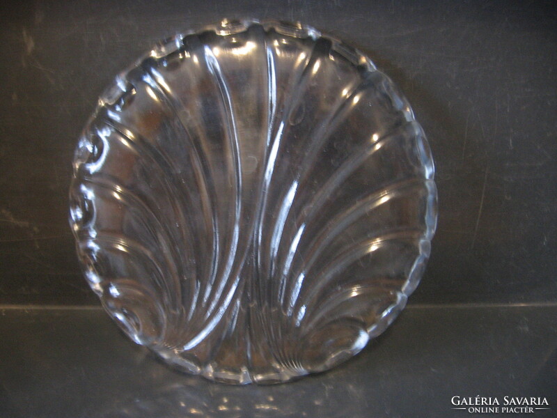 Kagyló forma üveg tányér , kínáló