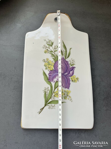 Large dulevo (duljevo) Russian/Soviet porcelain cutting board with iris