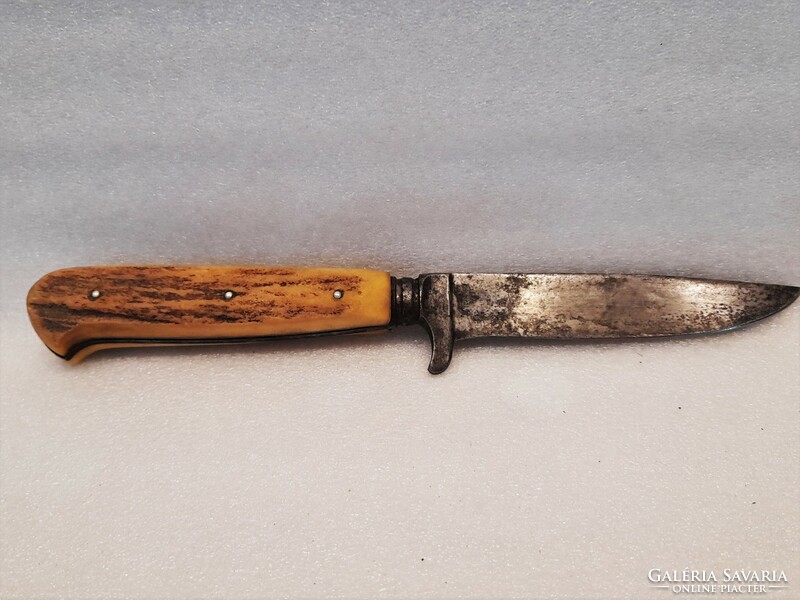 Antik agancsnyelű vadásztőr, vadász kés, tőrkés