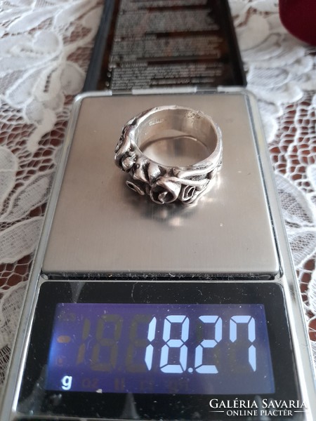 Egyedi, hatalmas ezüst gyűrű