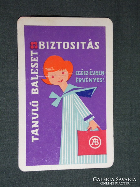 Kártyanaptár, Állami biztosító, grafikai rajzos, női modell, 1961, (6)