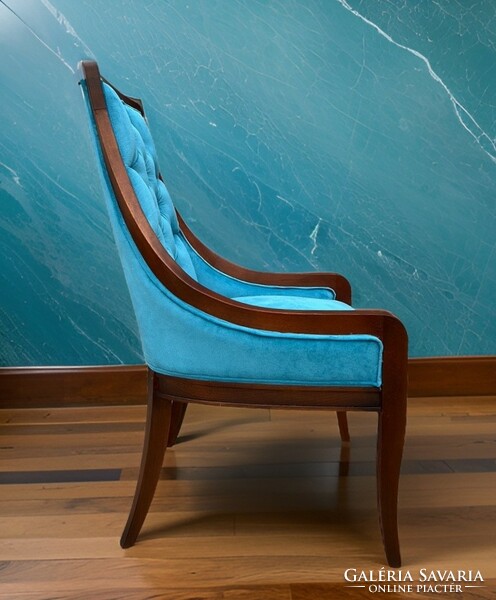 Design chair made of solid wood with new upholstery