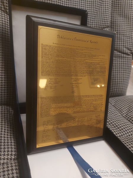 Declaration of independence of Kosovo in gift box