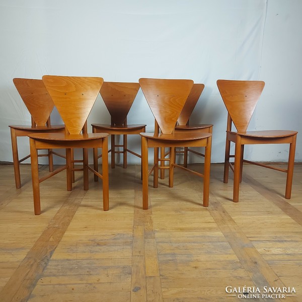 6 postmodern dining chairs 1999 balaton furniture delta 1
