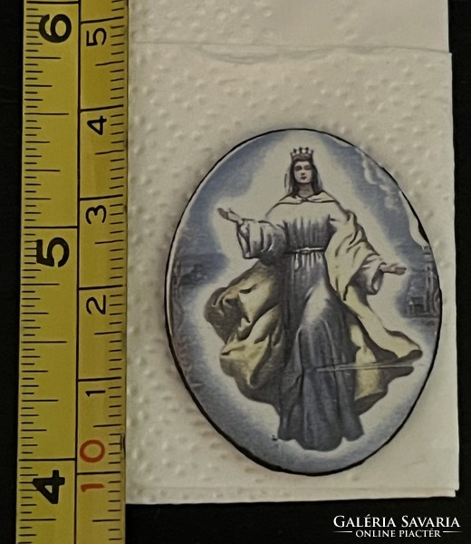 Virgin Mary pendant (gold or silver) can be framed, fire enamel, porcelain