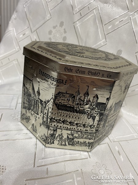 Old metal biscuit box