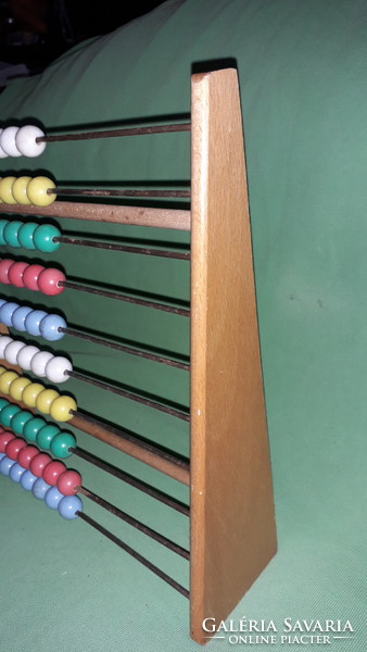 Retro wooden abacus with metal track and plastic beads in very nice condition 25x25 cm