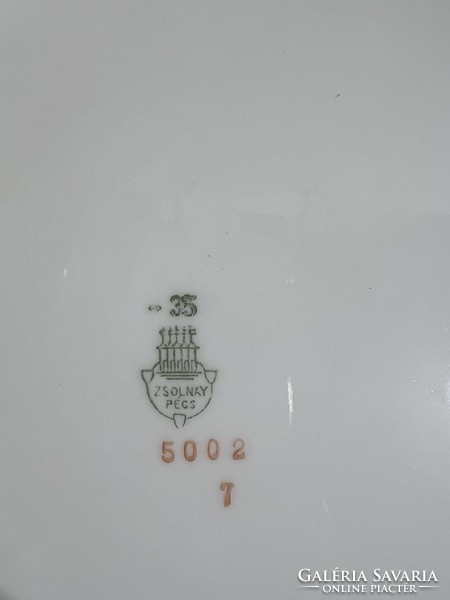 Zsolnay porcelán tányérok, 5 db, 23,5 cm-esek. 3618