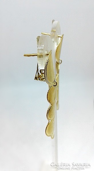 Engraved dangling gold earrings (zal-au113654)