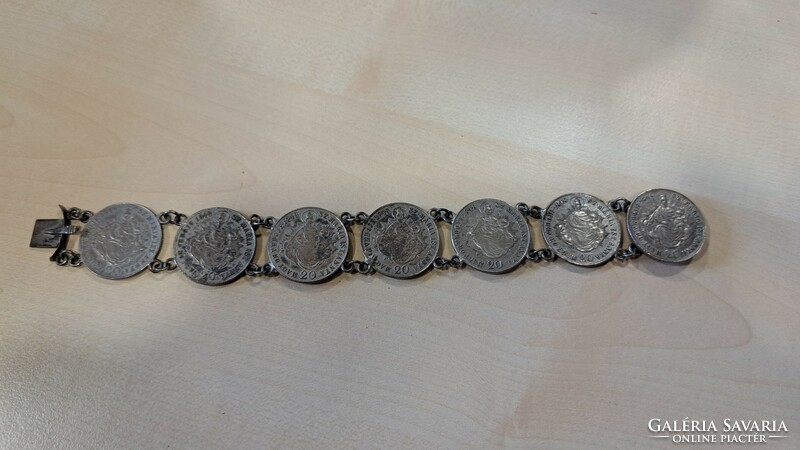 1848 20 Krajcár, bracelet, antique silver!