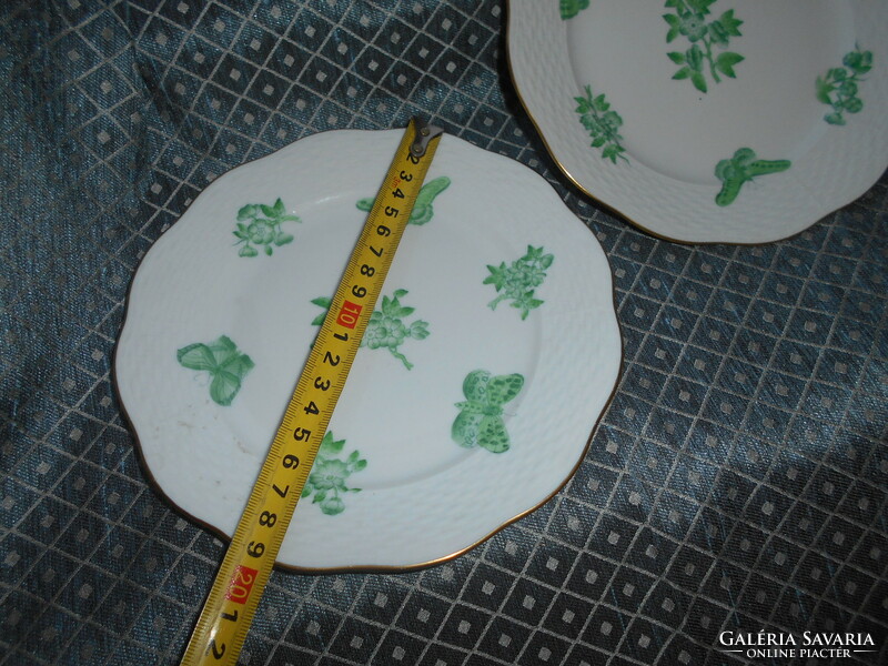 3 db (7000 Ft/ db) Viktória minta zöld Herendi tányér  - az ár a 3 db-ra vonatkozik