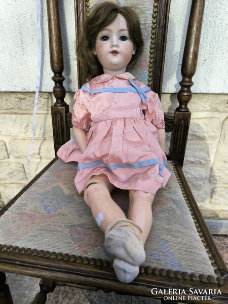 Antique porcelain doll with biscuit head, articulated body and marked head. Video !!