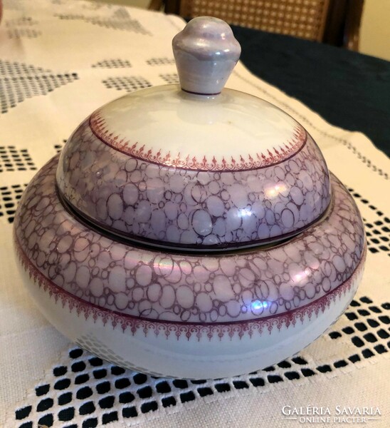 Drasche Budapest antique art deco with lid, porcelain sugar bowl, bonbonnier