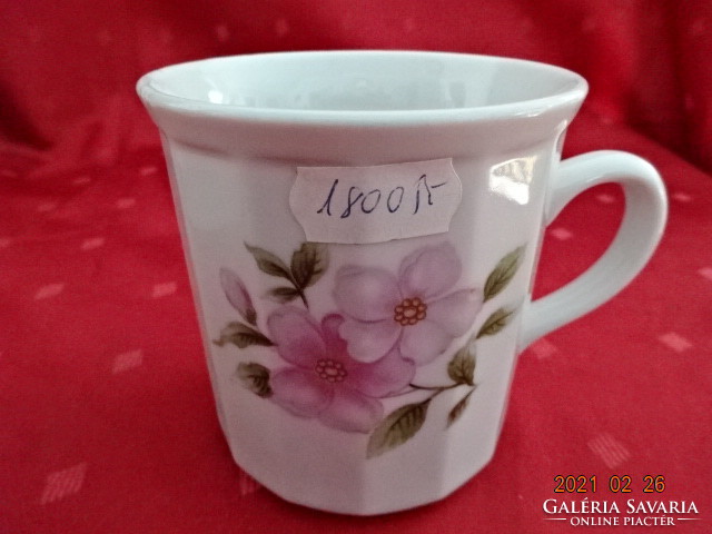 Czechoslovak porcelain, pink flower mug, height 9 cm. He has!