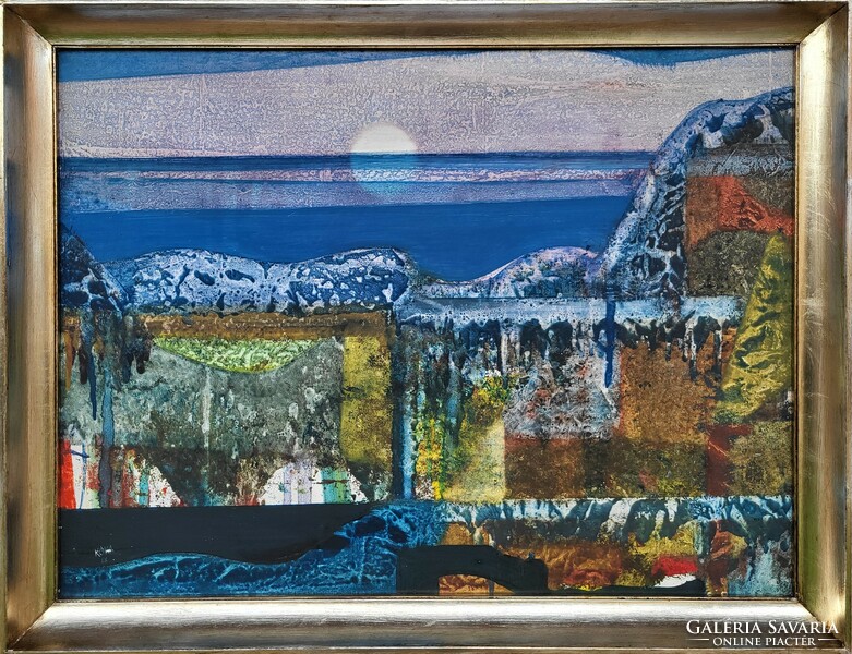 Ferenc Kóka (1934 - 1997) landscape 1968. Gallery painting with original guarantee!