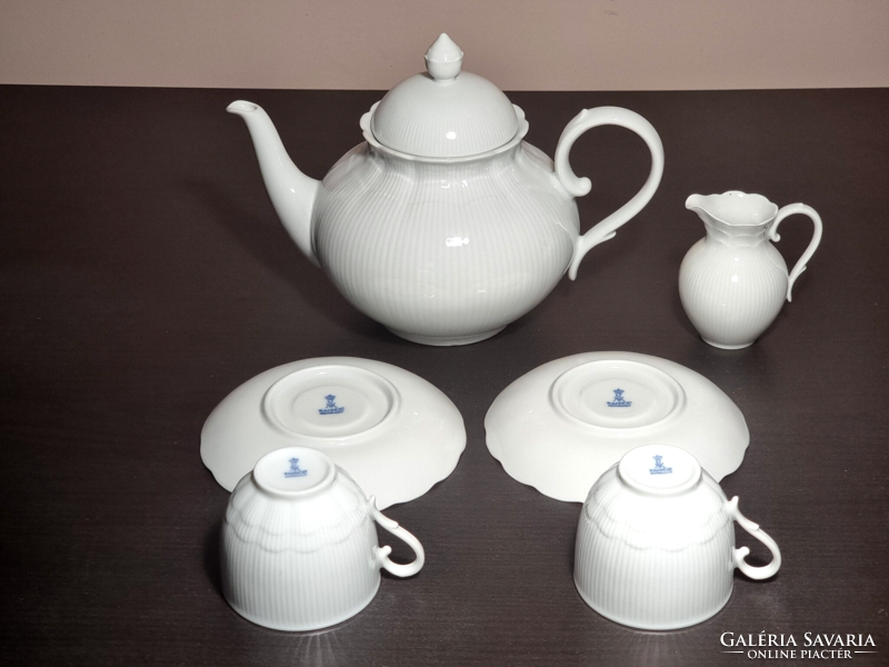 Kaiser romantica German, unpainted bone white porcelain tea set for 2 people