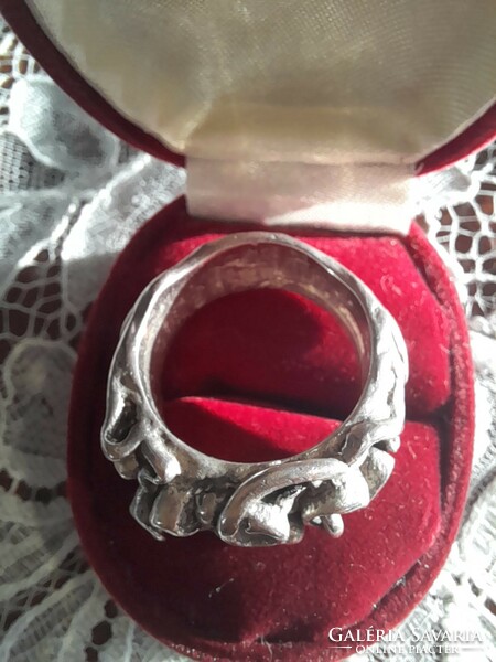 Unique, huge silver ring