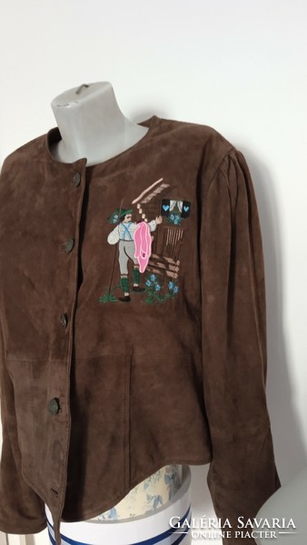 Split leather folk costume, hunter forester jacket