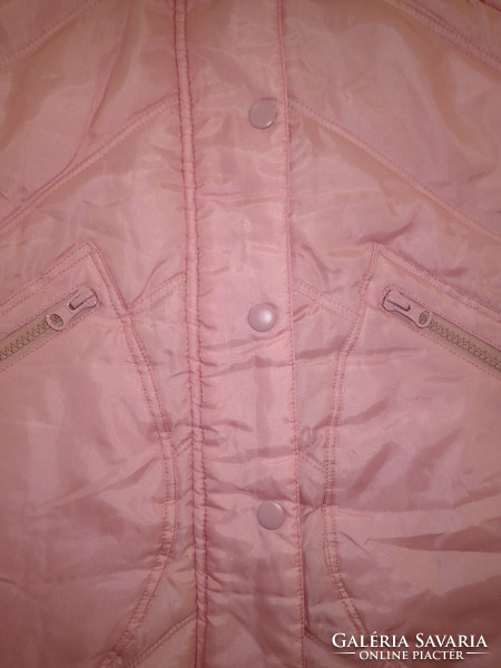 Madonna márkájú S-es rózsaszín hosszú kapucnis női steppelt pufikabát pufidzseki kabát dzseki