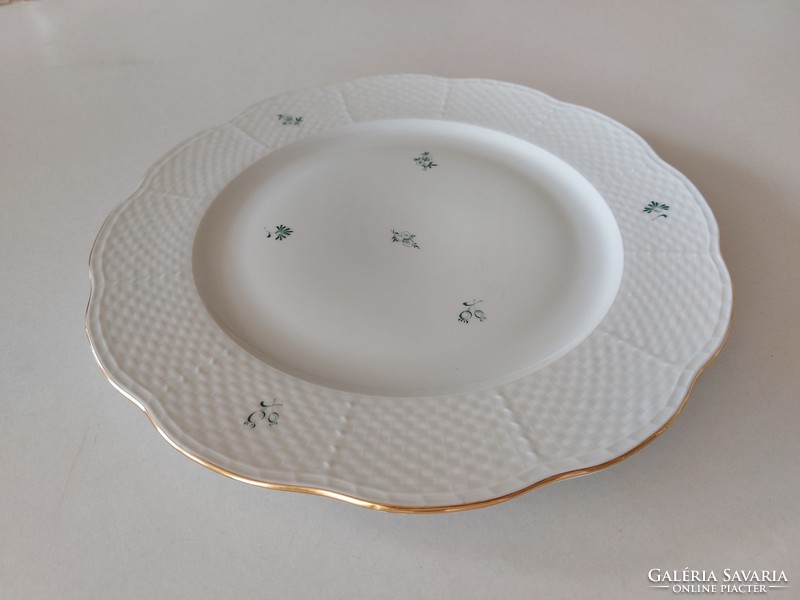 Régi Herendi kínáló tányér zöld virágos süteményes 28.5 cm