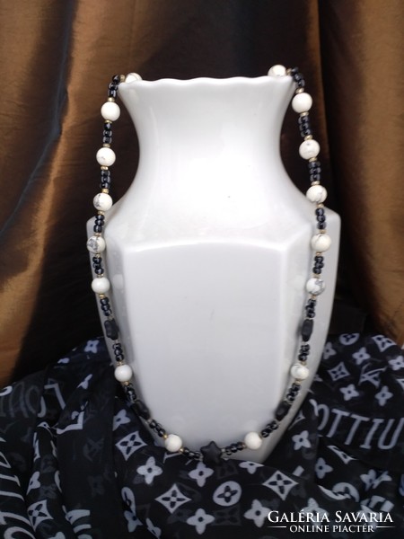 Antique howlite mineral necklaces