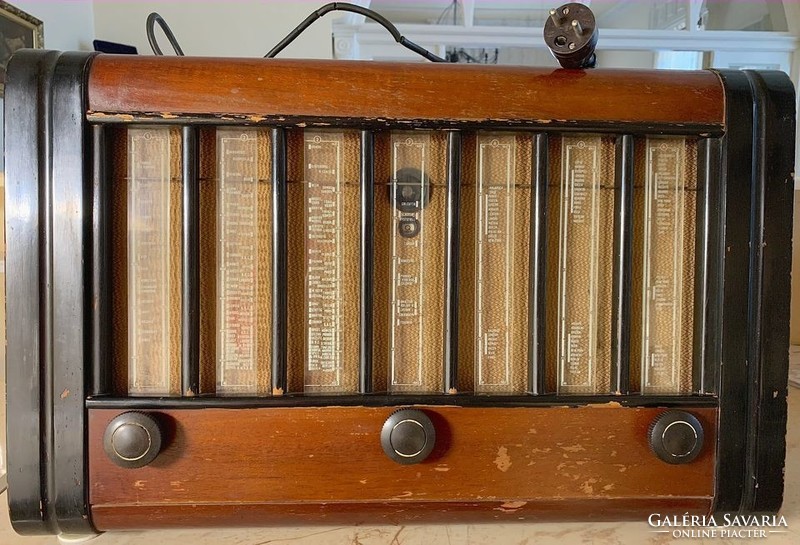 Retro, bakelit rádió tekerő gomb - 1955