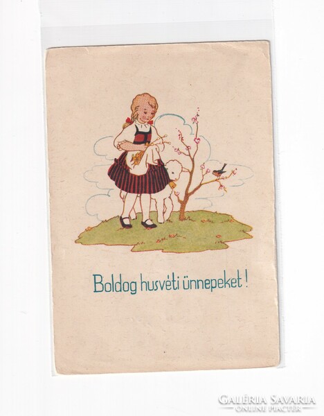 H:102 Easter antique greeting card postal clear