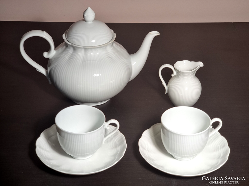 Kaiser romantica German, unpainted bone white porcelain tea set for 2 people
