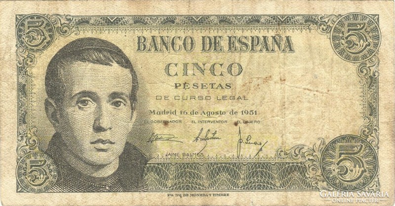 5 Pesetas pesetas 1951 Spain 1.
