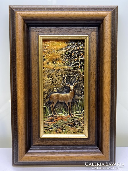 Ceramic wall picture, deer 24x16